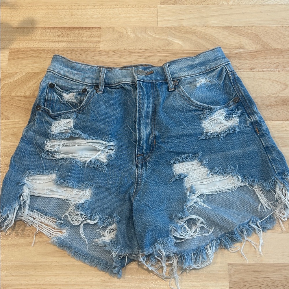 American Eagle Outfitters Distressed Blue Jean Shorts